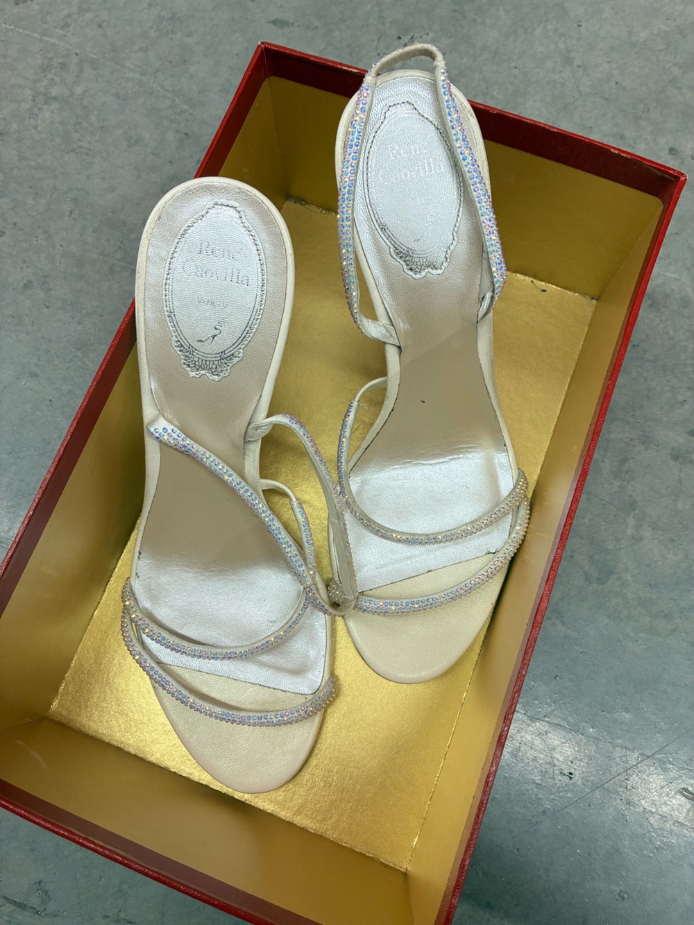 margot Ivory Crystal Strap Heels
